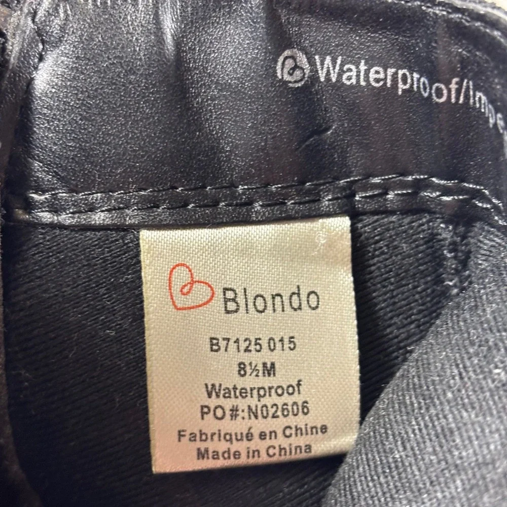 Blondo‎ Waterproof Black Suede Block Heel Ankle Boots Classic Womens Size 8.5M